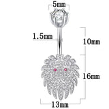 925 Silver Lion Head Navel Piercing Belly Rings Body Jewelry