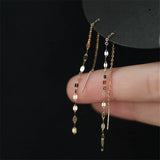925 Silver Lips O Word Chain Tassel Earrings