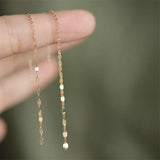 925 Silver Lips O Word Chain Tassel Earrings