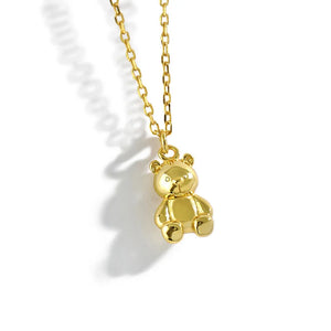 925 Sterling Silver Little Bear Pendant Necklace For Women