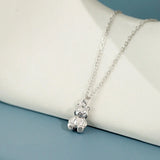 925 Sterling Silver Little Bear Pendant Necklace For Women