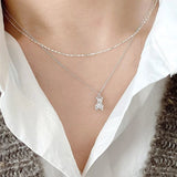 925 Sterling Silver Little Bear Pendant Necklace For Women