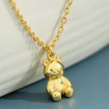 925 Sterling Silver Little Bear Pendant Necklace For Women