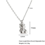 925 Sterling Silver Little Bear Pendant Necklace For Women