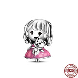 925 Sterling Silver Boy & Girl Charm for Bracelet DIY Jewelry
