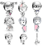 925 Sterling Silver Little Boy & Little Girl Charm For Bracelet Making