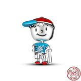 925 Sterling Silver Boy & Girl Charm for Bracelet DIY Jewelry