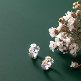 925 Silver Daisy Earrings with Flower Ear Studs