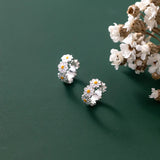 925 Silver Daisy Earrings with Flower Ear Studs