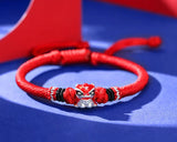 925 Silver Lion Tibetan Knots Charm Bracelet