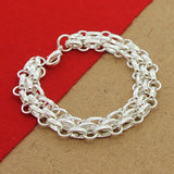 925 Silver Circle Bracelet Chain for Women Wedding Party Jewelry