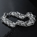 925 Silver Circle Bracelet Chain for Women Wedding Party Jewelry