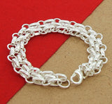 925 Silver Circle Bracelet Chain for Women Wedding Party Jewelry