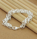925 Silver Circle Bracelet Chain for Women Wedding Party Jewelry