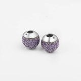 925 Silver Purple CZ Bangle Charms for DIY Bracelets