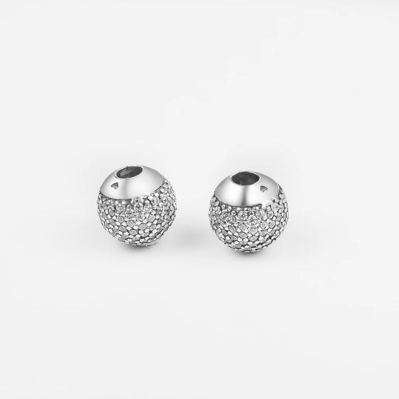 925 Silver Purple CZ Bangle Charms for DIY Bracelets