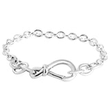 925 Silver Logo I-D Bangle Chunky Knot Heart Bracelet