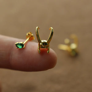 925 Sterling Silver Loki Helmet Earring Avenger Charm Superhero Jewelry