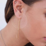 925 Silver Long Chain 70cm Threaded Earrings Women's Jewelry