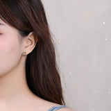 925 Silver Long Tassel Hoop Earrings For Women Piercing Circle Earrings