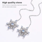 925 Silver Drop Earrings Spinel Snowflake Ear Line Women Christmas Gift