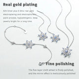 925 Silver Drop Earrings Spinel Snowflake Ear Line Women Christmas Gift