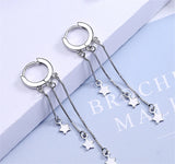 925 Silver Long Tassel Star Earring Women Jewelry Wedding Gift