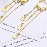 925 Silver Long Tassel Star Earring Women Jewelry Wedding Gift