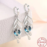 925 Silver Crystal Love Earrings Charm Jewelry