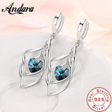 925 Silver Crystal Love Earrings Charm Jewelry