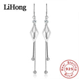925 Silver Tassel Zircon Long Earrings Women's Jewelry