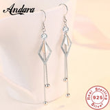 925 Silver Tassel Zircon Earrings for Women's Jewelry