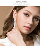 925 Silver Long Earrings Lovely Christmas Gift Women Jewelry