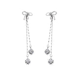 925 Silver Long Earrings Women Christmas Gift Jewelry Pendientes Plata 925