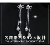 925 Silver Long Earrings Women Christmas Gift Jewelry Pendientes Plata 925