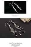 925 Silver Long Earrings Lovely Girls Christmas Gift Pendientes Plata 925