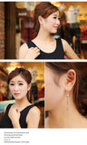 925 Silver Long Earrings Lovely Girls Christmas Gift Pendientes Plata 925