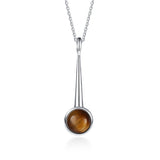 925 Silver Tiger Eye Rhodochrosite Pendant Necklace