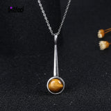 925 Silver Tiger Eye Rhodochrosite Pendant Necklace