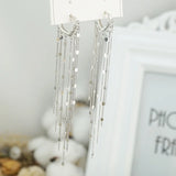925 Sterling Silver Tassel Cuff Earring Fine Jewelry For Women Wedding