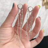 925 Sterling Silver Tassel Cuff Earring Fine Jewelry For Women Wedding