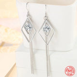 925 Sterling Silver Tassel Dangle Earrings Wedding Jewelry