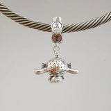 925 Sterling Silver Long-eared Dog Dangle Pendant Charm