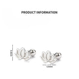 925 Silver Lotus Flower Stud Earrings for Women Elegant Piercing Jewelry