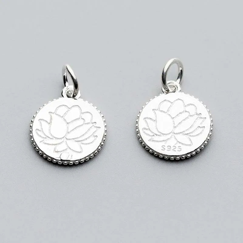 925 Silver Lotus/Sunflower Dangle Charms Pendant for Bracelets DIY Jewelry