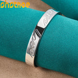 925 Silver Love Alphabet Bangle Bracelet Adjustable for Men Women