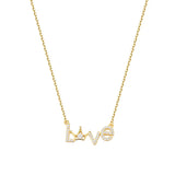 925 Silver Love Crown Pendant Necklace 18k Clavicle Jewelry