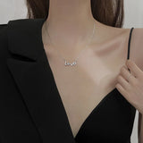925 Silver Love Crown Pendant Necklace 18k Clavicle Jewelry