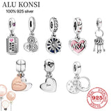 925 Silver Mother Daughter Heart Pendant for Pan Bracelet