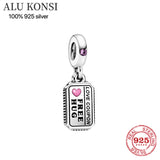 925 Silver Mother & Daughter Heart Pendant for Bracelet